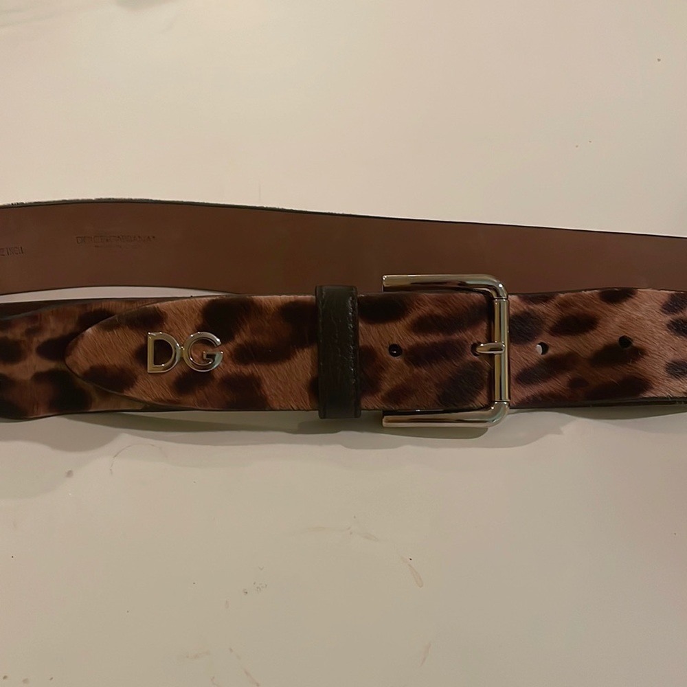 Dolce and Gabbana cheetah print leather belt